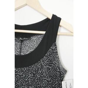 Ellen Parker Shift Dress Women‎ Small Black Grey Abstract Print Sleeveless